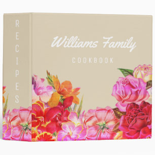 Vintage Botanical Garden Flower Recipes Book Binder