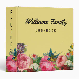 Vintage Botanical Garden Flower Recipes Book Binder