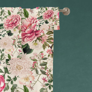 Vintage Botanical Garden Flowers Pattern Bath Towe Bath Towel Set