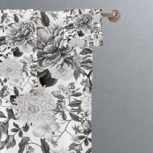 Vintage Botanical Garden Flowers Pattern Bath Towe Bath Towel Set