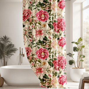 Vintage Botanical Garden Flowers Pattern Shower Cu