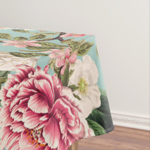 Vintage Botanical Garden Flowers Pattern  Tablecloth
