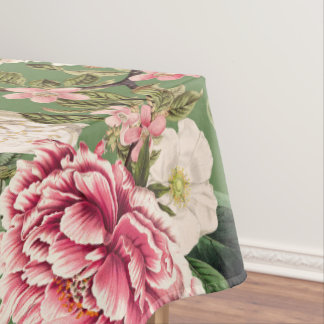 Vintage Botanical Garden Flowers Pattern Tablecloth