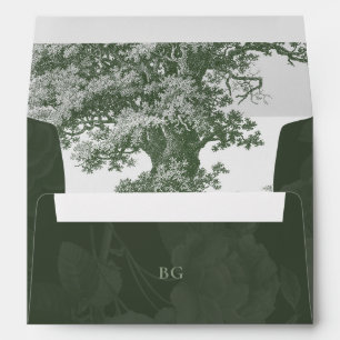 Vintage Botanical Garden Party Wedding Itinerary Envelope