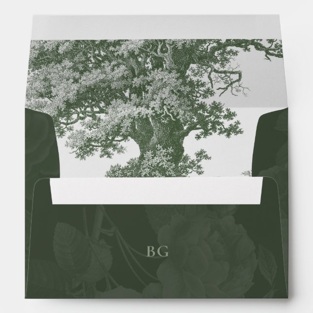 Vintage Botanical Garden Party Wedding Itinerary Envelope (Back (Bottom))