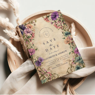 Vintage Botanical Garden Wedding Save The Date