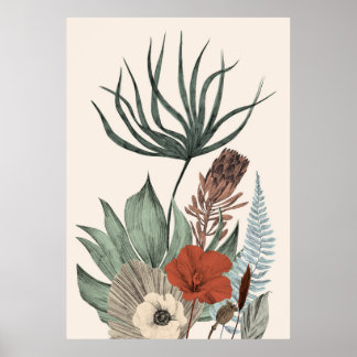 Vintage Botanical Garden – Wildflowers & Protea Il Poster