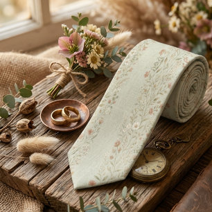 Vintage Botanical Garland Pattern Tie