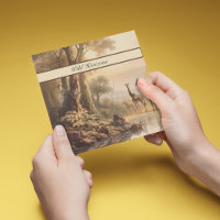 Vintage botanical giraffes, customizable 