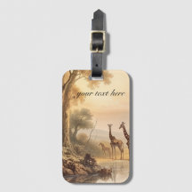 Vintage botanical giraffes, customizable