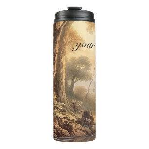 Vintage botanical giraffes, customizable  thermal tumbler