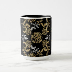 Vintage Botanical Gold And Silver Print Mug