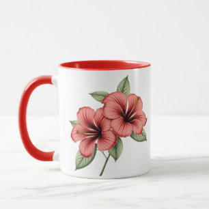 Vintage Botanical Hibiscus Coffee, tea mug