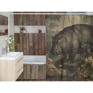 Vintage Botanical Hippo 