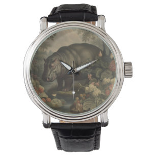 Vintage Botanical Hippo  Watch