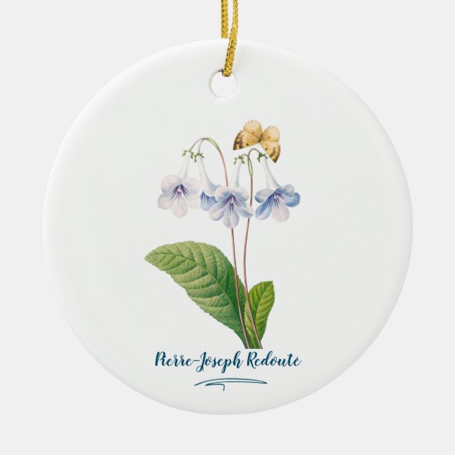 Vintage Botanical Illustration Ceramic Ornament (Front)