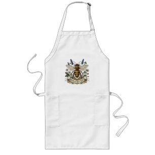 Vintage Botanical Illustration for World Bee Day Long Apron