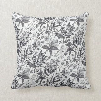 Vintage Botanical Illustration Throw Pillow