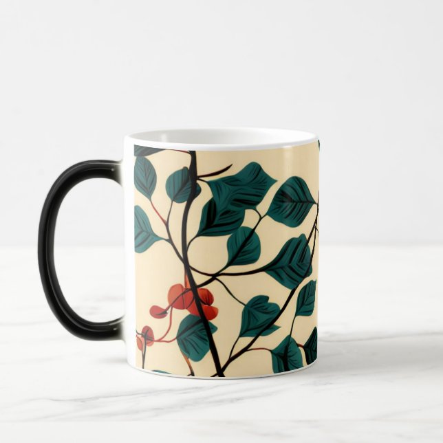Vintage Botanical Leaf Pattern Mug Desig (Left)