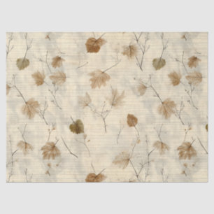 Vintage Botanical Leaves in Warm Autumn Colours Tissue Paper