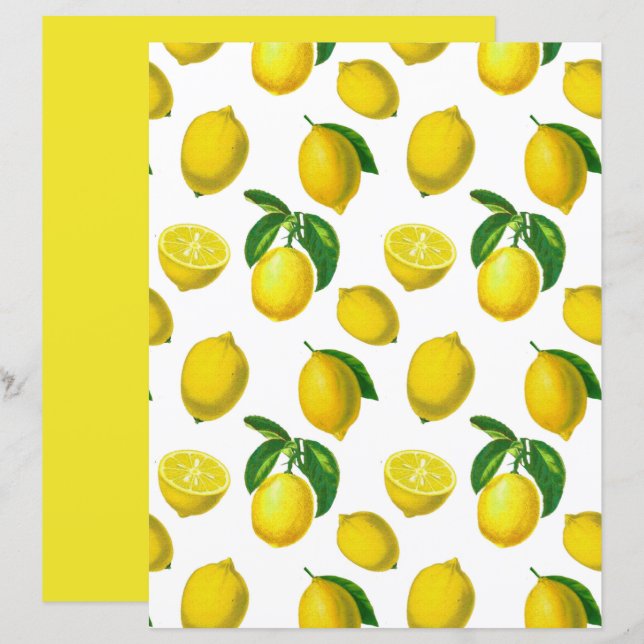 Vintage Botanical Lemon Print (Front/Back)