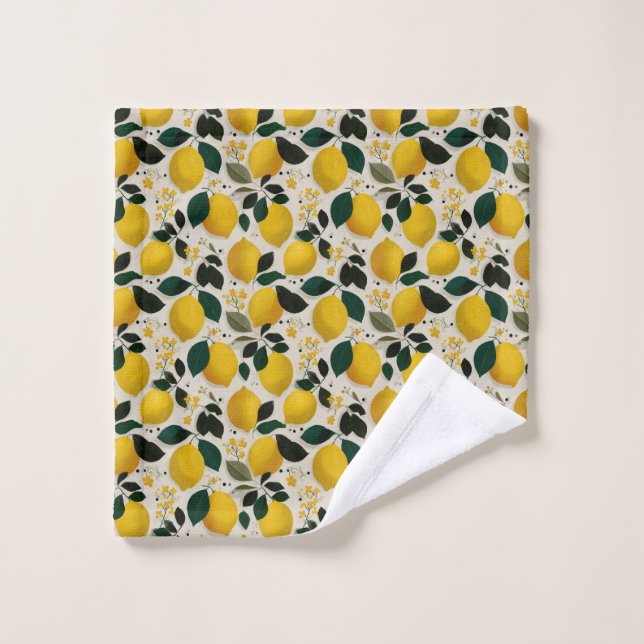 Vintage Botanical Lemon Seamless Pattern Wash Cloth (Wash Cloth)