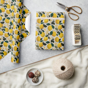 Vintage Botanical Lemon Seamless Pattern Wrapping Paper