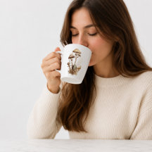 Vintage Botanical Mushroom Mug | Cottagecore Fores