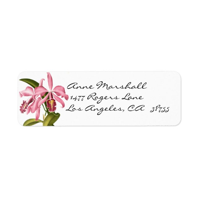 Vintage Botanical Orchids Label (Front)
