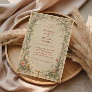 Vintage Botanical Ornamental Invitation