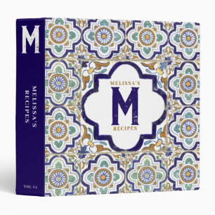 Vintage Botanical Ornamental Monogram Recipe Binder