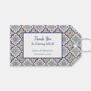Vintage Botanical Ornamental Tiles Pattern Gift Tags