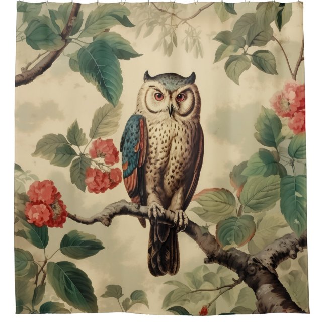 Vintage Botanical Owl in Forest (Front)