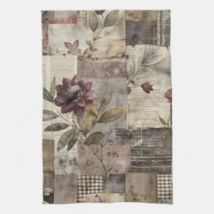 Vintage Botanical Patchwork Rustic (1) Kitchen Towel