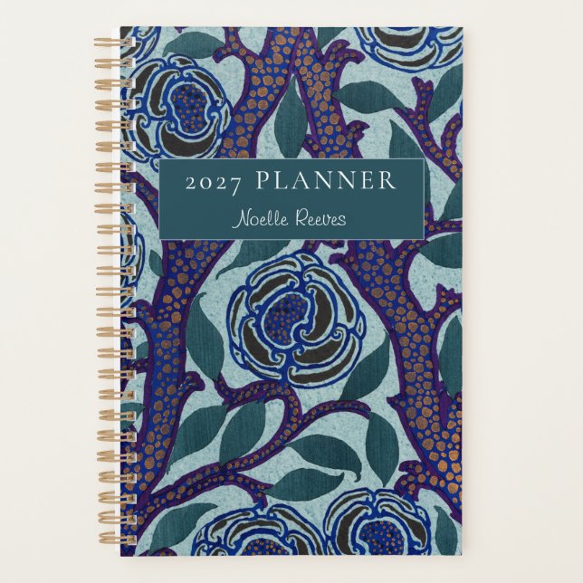 Vintage Botanical Pattern Illustration Planner (Front)