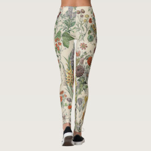 Vintage Botanical Pattern Leggings