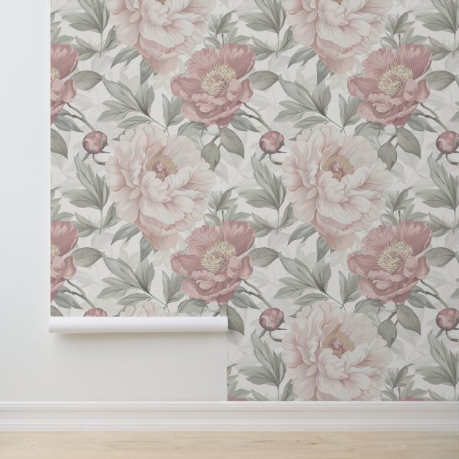Vintage botanical peony wall design (Application)