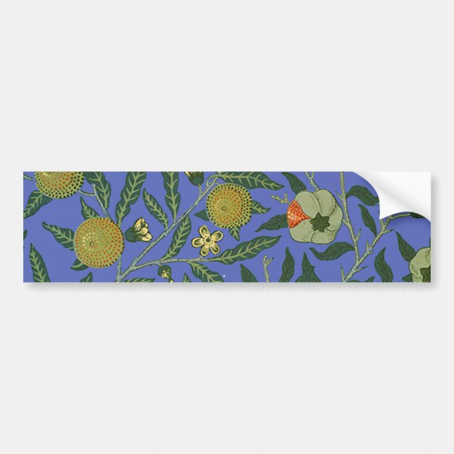 Vintage Botanical Pomegranate Pattern Wallpaper Bumper Sticker (Front)