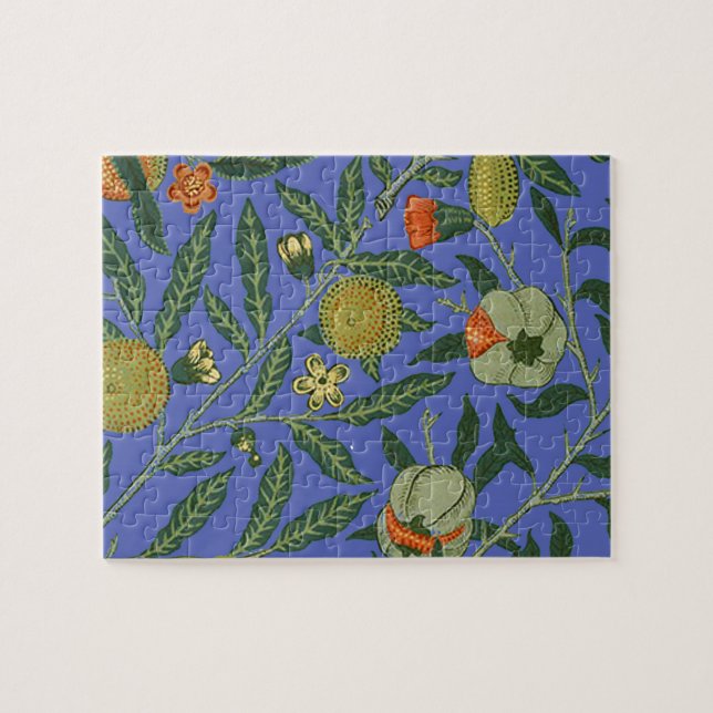 Vintage Botanical Pomegranate Pattern Wallpaper Jigsaw Puzzle (Horizontal)