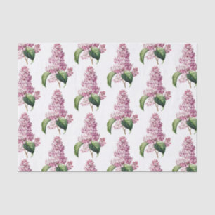 Vintage Botanical Purple Lilac Blossom Tissue Paper