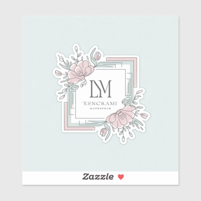 Vintage Botanical QR Code Custom Business Square S (Sheet)