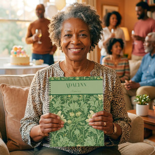 Vintage Botanical Retirement Gifts for Mom Green Notebook