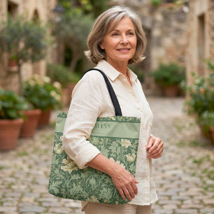 Vintage Botanical Retirement Gifts for Mom Green Tote Bag