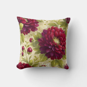 Vintage Botanical Romantic Chic Floral Stylish Throw Pillow