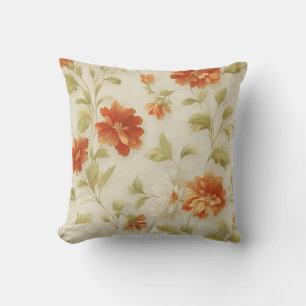 Vintage Botanical Romantic Chic Floral Stylish Throw Pillow
