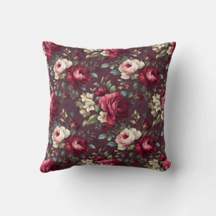 Vintage Botanical Romantic Chic Floral Stylish Throw Pillow