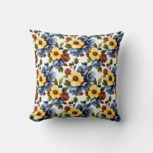 Vintage Botanical Romantic Chic Floral Stylish Throw Pillow