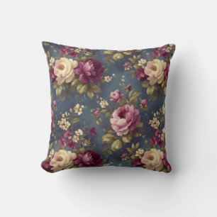 Vintage Botanical Romantic Chic Stylish Floral Throw Pillow