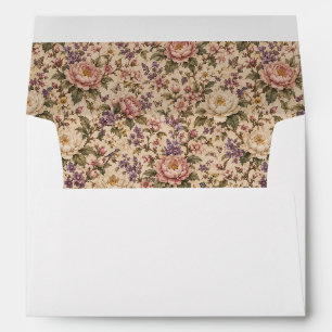 Vintage Botanical Rose Garden & Butterfly Pattern  Envelope