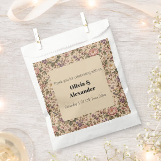 Vintage Botanical Rose Garden & Butterfly Pattern Favour Bag
